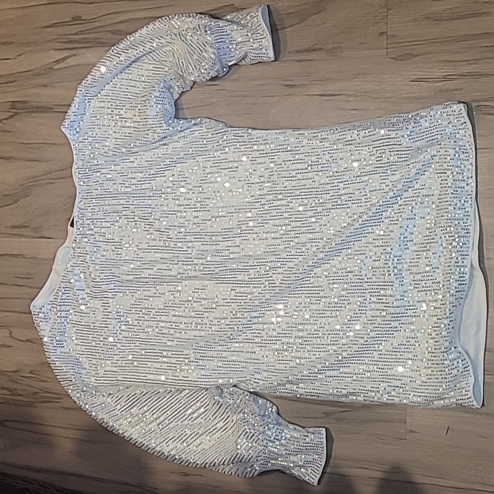 SHEIN Elegant White Sparkly Dress